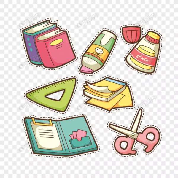 Стикеры школьные принадлежности