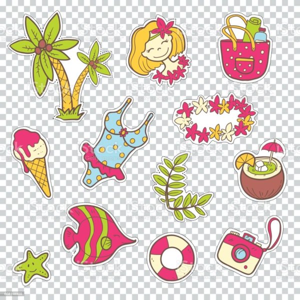 Наклейки для распечатки летние