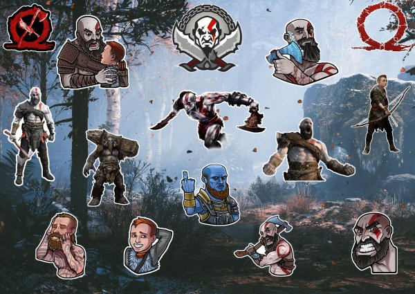 Наклейки God of War