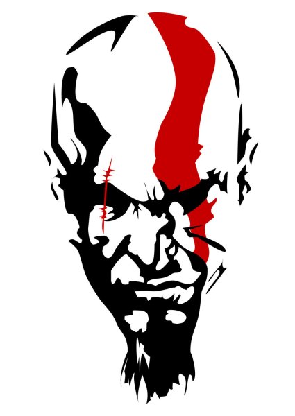 Кратос черно белый