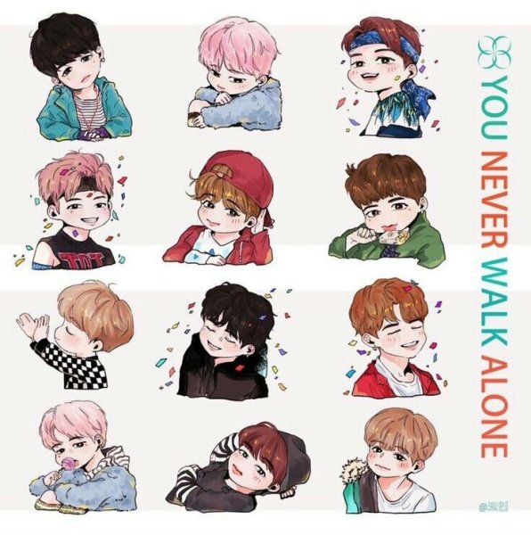 Стикеры аниме БТС