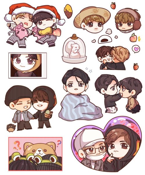 BTS Чиби наклейки