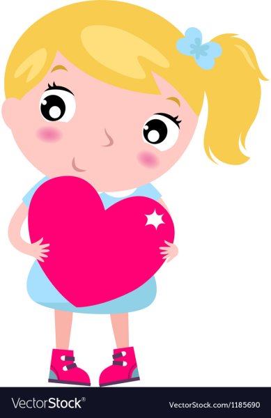 Иллюстрация девочка сердечко
