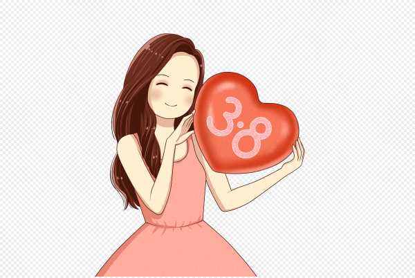 Девушка с сердечком рисунок