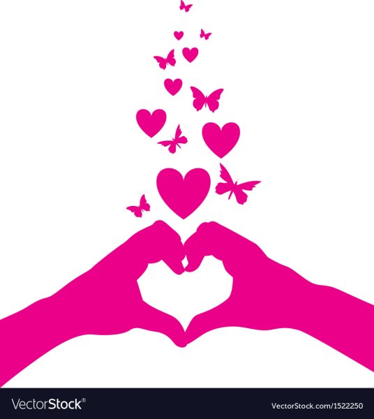 Сердце в руках силуэт