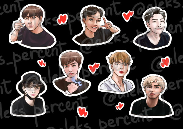 BTS наклейки Стикеры