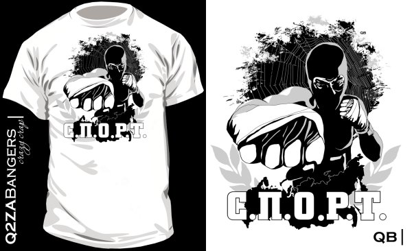 Футболка белая контур