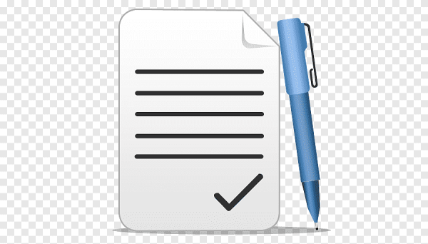 Листок и ручка без фона