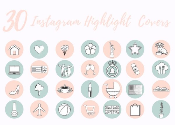 Иконки в пастельных тонах