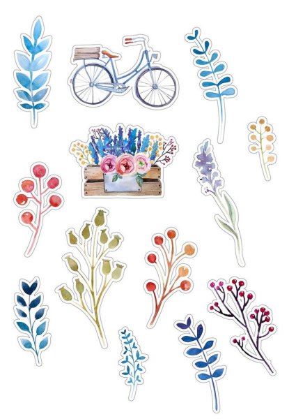 Акварельные наклейки для ежедневника