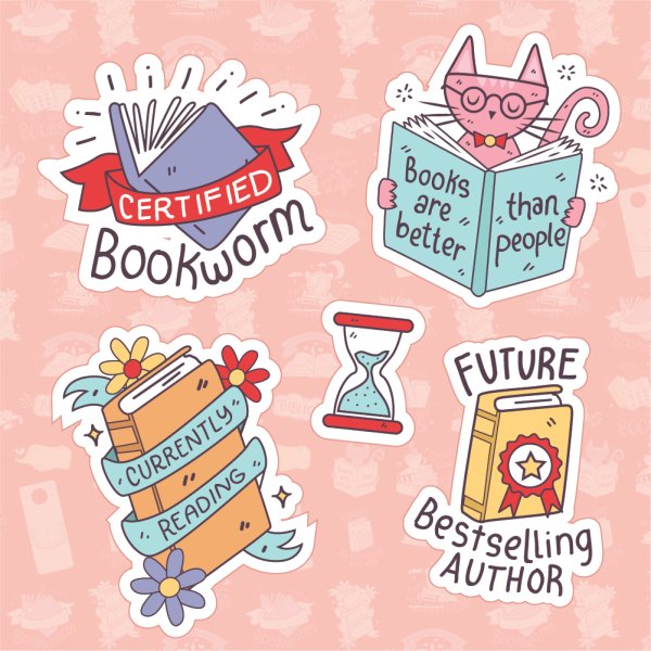 Стикеры книжные наклейки