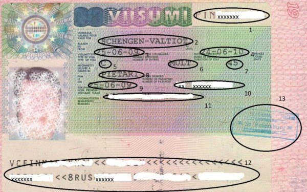 Номер визы США