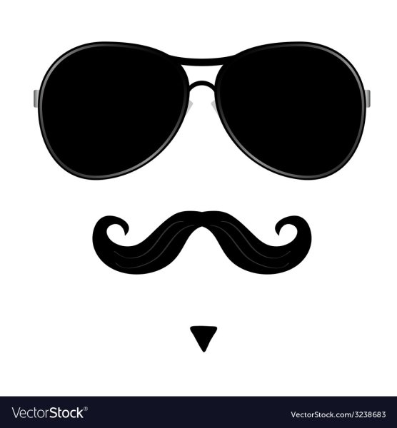 Очки с усами вектор