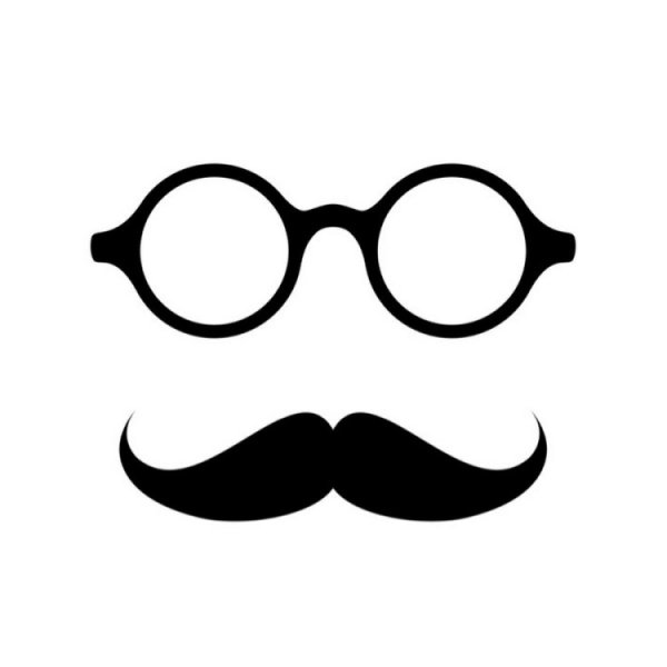 Трафарет очки с усами