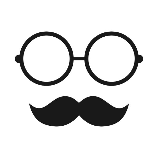 Макет усы с очками