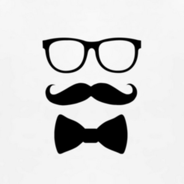 Черные усы и очки