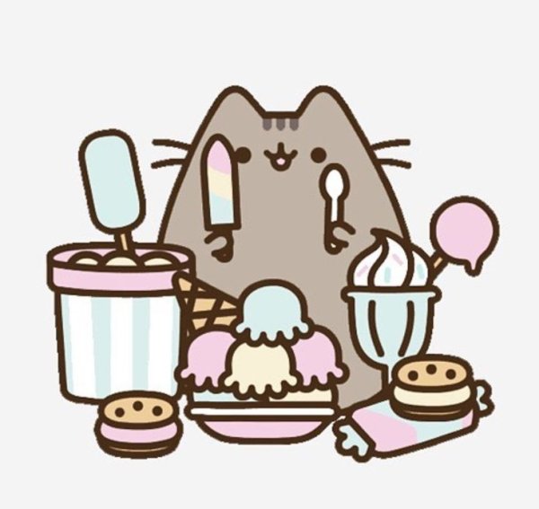 Кот Пушин с мороженым