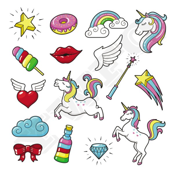 Радужные Единороги наклейки