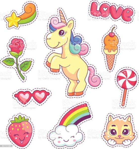 Стикеры Единорожка для печати