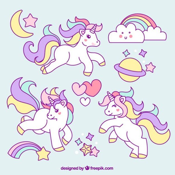 Маленький Единорог для срисовки