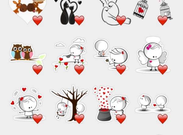 Наклейки на день Святого Валентина