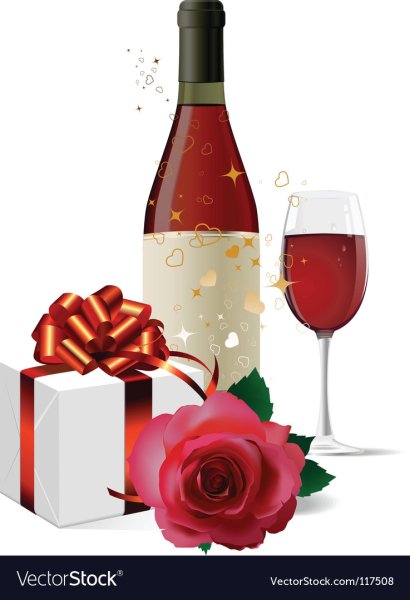 Подарочное вино на прозрачном фоне