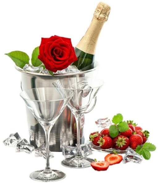 Бокал и шампанское прозрачные