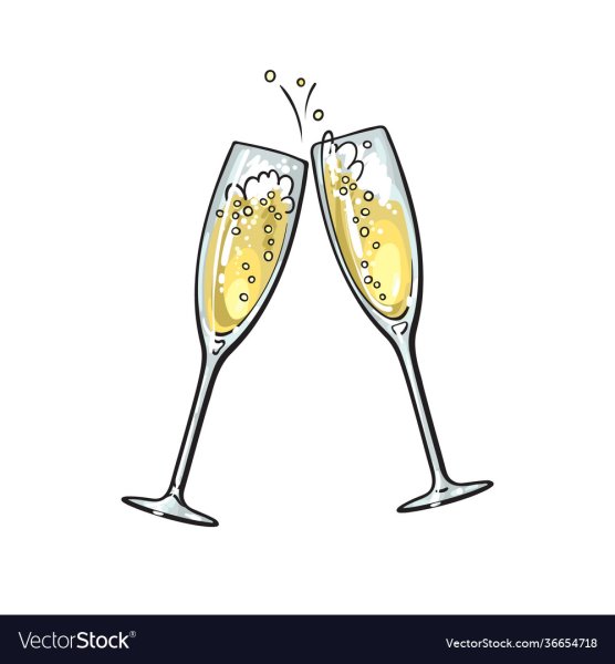 Бокал шампанского контур