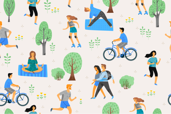 ЗОЖ на белом фоне