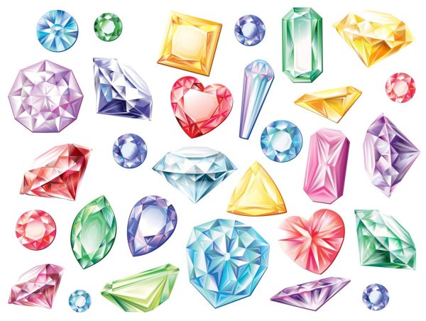 Значки с цветными камнями