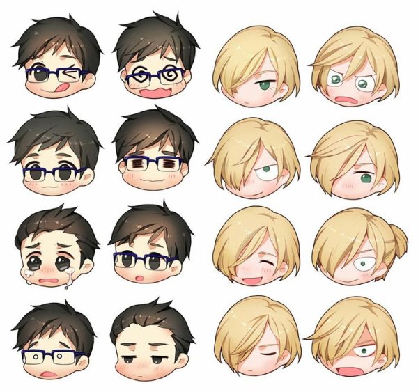 Чиби Юри на льду лица