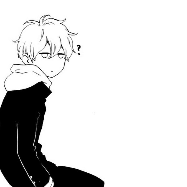 Аниме кун чёрно белый