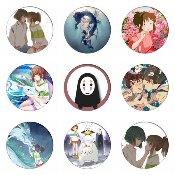 Значки на рюкзак аниме Унесенные призраками