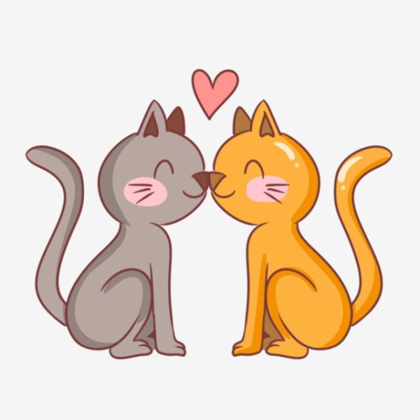 Коты мультяшные обнимашки