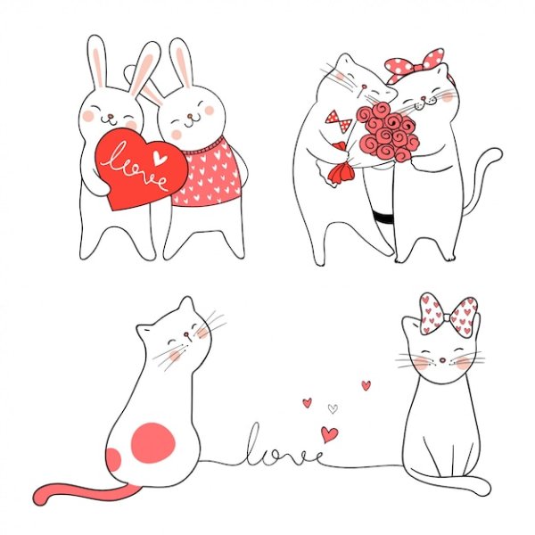 С днем влюбленных котики