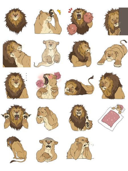 Лев стикер