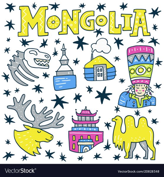 Монголия вектор символы магнитик