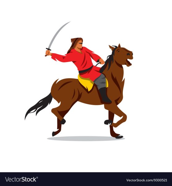 Всадник с саблей на коне