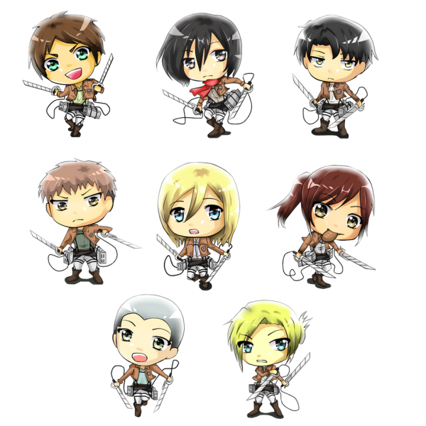 Наклейки аниме атака титанов