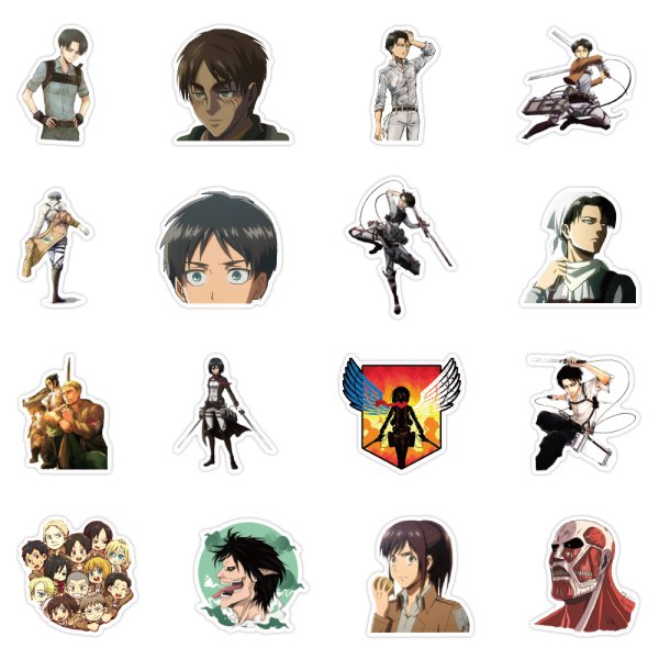Наклейки аниме атака титанов
