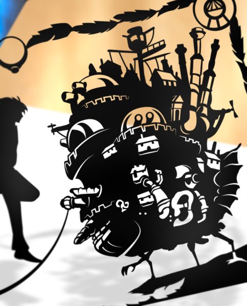 Ходячий замок силуэт