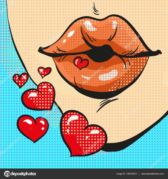 Поп арт воздушный поцелуй