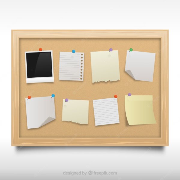 Доска объявлений со стикерами