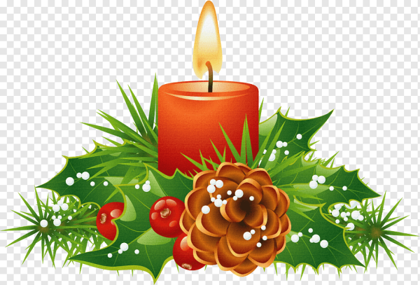 Рождественская свеча на белом фоне