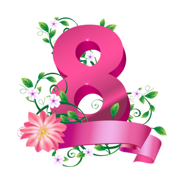 Картинка цветы круглая с надписью 8 марта