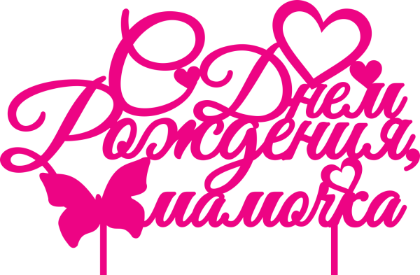 Красивая надпись с днем рождения мама