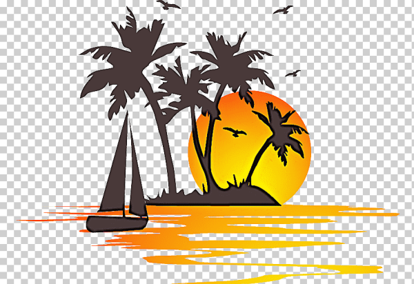 Пляж пальмы вектор