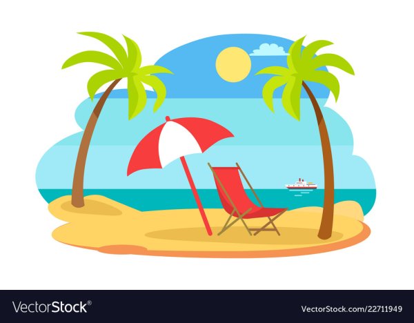 Океан и пальмы рисунок