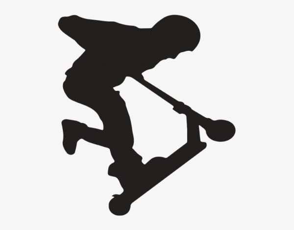 Силуэт с самокатом