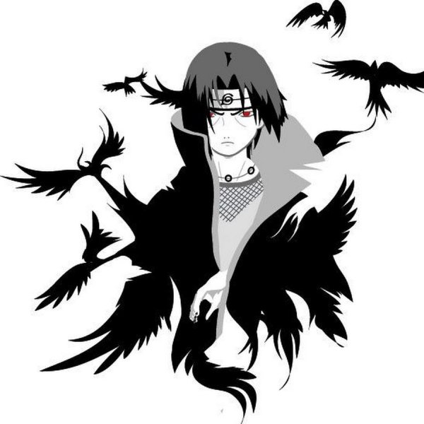Аниме ворон Итачи